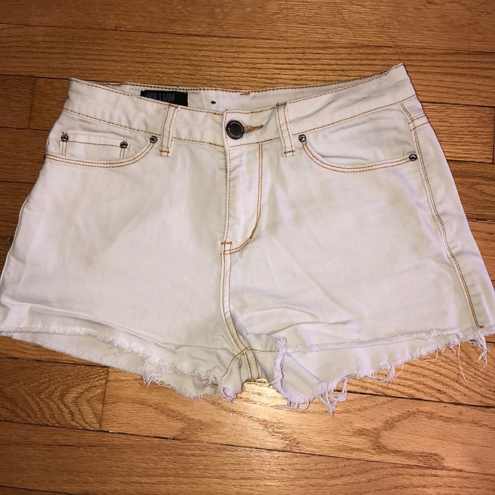 White denim shorts